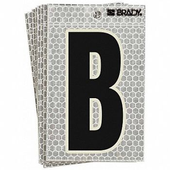 BRADY Refl. Letter Label B Glow in Dark PK10, 14R183