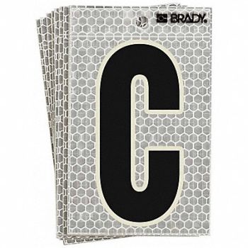 BRADY Refl. Letter Label C Glow in Dark PK10, 14R184