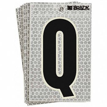 BRADY Refl. Letter Label Q Glow in Dark PK10, 14R198
