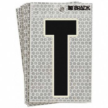 BRADY Ultra Reflective Letter T PK10, 14R165