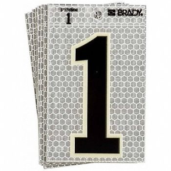 BRADY Ultra Reflective Numbers 1 6 in H PK10, 14R173
