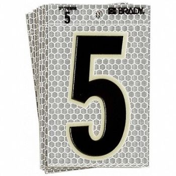 BRADY Ultra Reflective Numbers 5 6 in H PK10, 14R177