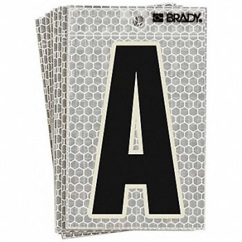 BRADY Refl. Letter Label A Glow in Dark PK10, 14R182