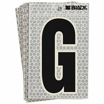 BRADY Refl. Letter Label G Glow in Dark PK10, 14R188