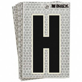 BRADY Refl. Letter Label H Glow in Dark PK10, 14R189