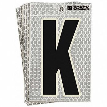 BRADY Refl. Letter Label K Glow in Dark PK10, 14R192