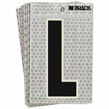 BRADY Refl. Letter Label L Glow in Dark PK10, 14R193