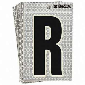 BRADY Refl. Letter Label R Glow in Dark PK10, 14R199