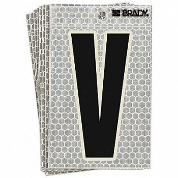 BRADY Refl. Letter Label V Glow in Dark PK10, 14R204