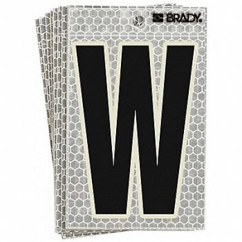 BRADY Refl. Letter Label W Glow in Dark PK10, 14R205
