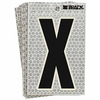 BRADY Refl. Letter Label X Glow in Dark PK10, 14R206