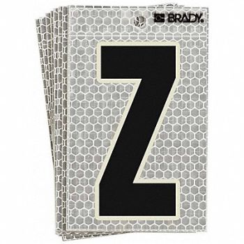 BRADY Refl. Letter Label Z Glow in Dark PK10, 14R208