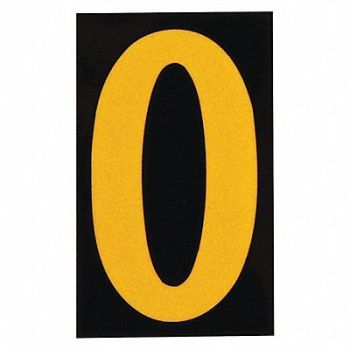 BRADY Reflective Numbers And Letters O PK25, 14V830