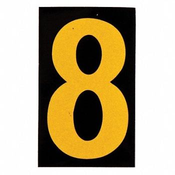 BRADY Reflective Numbers And Letters 8 PK25, 14V812