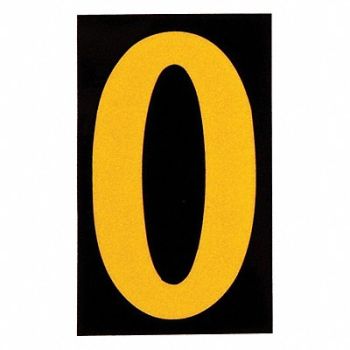 BRADY Reflective Numbers And Letters 0 PK25, 14V804