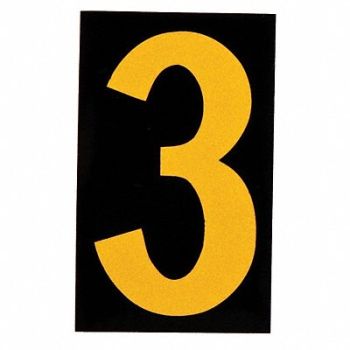 BRADY Reflective Numbers And Letters 3 PK25, 14V807