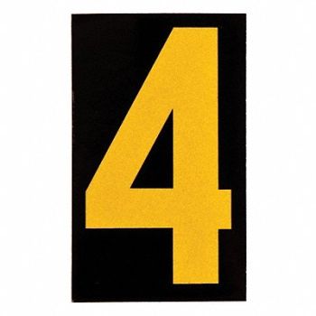 BRADY Reflective Numbers And Letters 4 PK25, 14V808