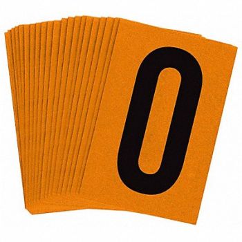BRADY Reflective Numbers And Letters 0 PK25, 14V842