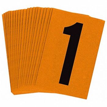 BRADY Reflective Numbers And Letters 1 PK25, 14V843