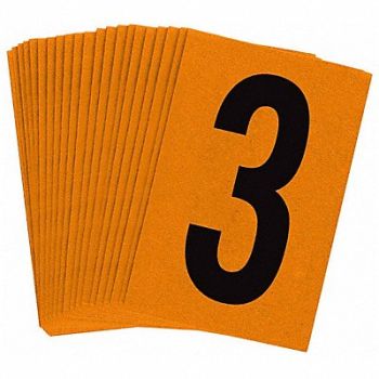 BRADY Reflective Numbers And Letters 3 PK25, 14V845