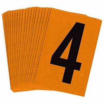 BRADY Reflective Numbers And Letters 4 PK25, 14V846