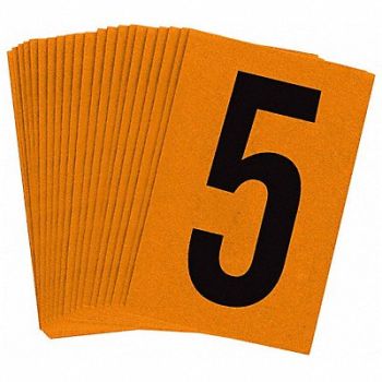 BRADY Reflective Numbers And Letters 5 PK25, 14V847
