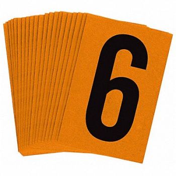 BRADY Reflective Numbers And Letters 6 PK25, 14V848