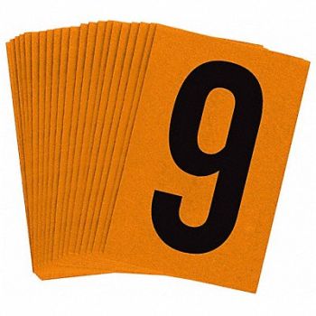 BRADY Reflective Numbers And Letters 9 PK25, 14V851