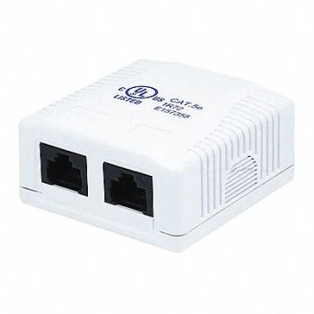 MONOPRICE Surface Mount Box Cat5e 2P White, 14W968