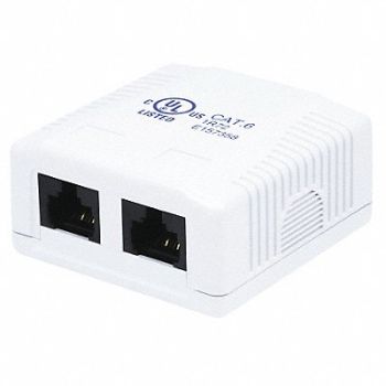 MONOPRICE Surface Mount Box Cat6 2P White, 14W970
