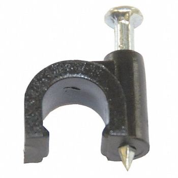 DOLPHIN COMPONENTS CORP Cable Staple Nail 5/16In Black PK100, 14X953
