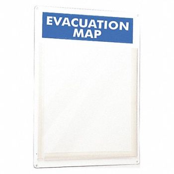 BRADY Evacuation Map Holder 15 x 11 In., 14Z542