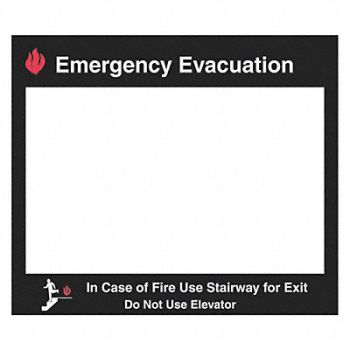 BRADY Fire Stairways Sign 15 x 17 In., 14Z544