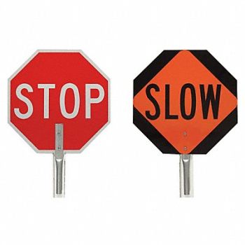 BRADY Traffic Control Paddle 18 H 18 W Alum, 14Z558