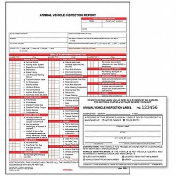 JJ KELLER Annual Vehicle Inspection Report/Label, 52VP02