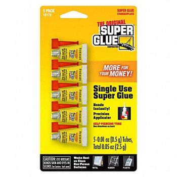 SUPER GLUE Instant Adhesive 0.01 fl oz Tube PK5, 5DLE1