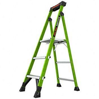 LITTLE GIANT Stepladder 5ft H 1 W Platform 300 lb Cap, 794JE5
