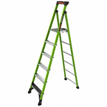 LITTLE GIANT Stepladder 8ft H 1 W Platform 375 lb Cap, 794JE1