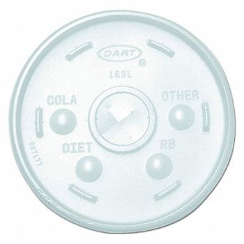 DART Hot/Cold Cup Lid 12oz-24oz White PK1000, 1UCV5