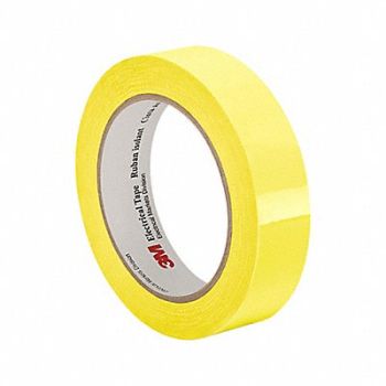 3M Elec Tape 216 ft Lx1 in W 2.5 mil Yellow, 15D081