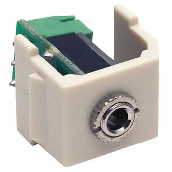HUBBELL PREMISE WIRING SnapFit Keystone Stereo Jack 3.5mm Screw, 15D929