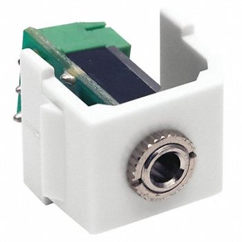 HUBBELL PREMISE WIRING SnapFit Keystone Stereo Jack 3.5mm Screw, 15D930