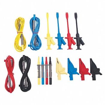 EXTECH Test Lead Kit CAT IV Alligator Clips, 15E583