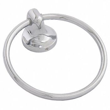 GRAINGER APPROVED Towel Ring Zinc Polished Chrome 6 in w, 15F405