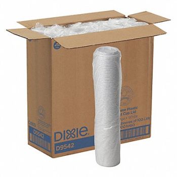 DIXIE Disp Hot Cup Lid 10oz-20 oz White PK1000, 15J208