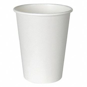 GRAINGER APPROVED Disp Hot Cup 8 oz White Paper PK1000, 15J240