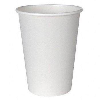 GRAINGER APPROVED Disposable Hot Cup 12 oz WH PK1000, 15J244