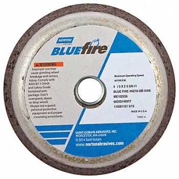 NORTON Flaring Cup Wheel Type 11 Face Dia 4 In, 15K069