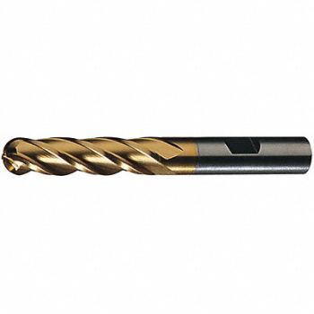 CLEVELAND Ball End Mill Single End 3/4 HSS, 31C638