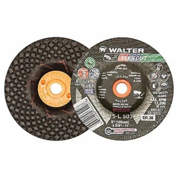 WALTER SURFACE TECHNOLOGIES Flex Grinding Wheel 5 x 5/8-11 36 Grit, 32WJ61